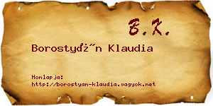 Borostyán Klaudia névjegykártya