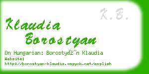 klaudia borostyan business card